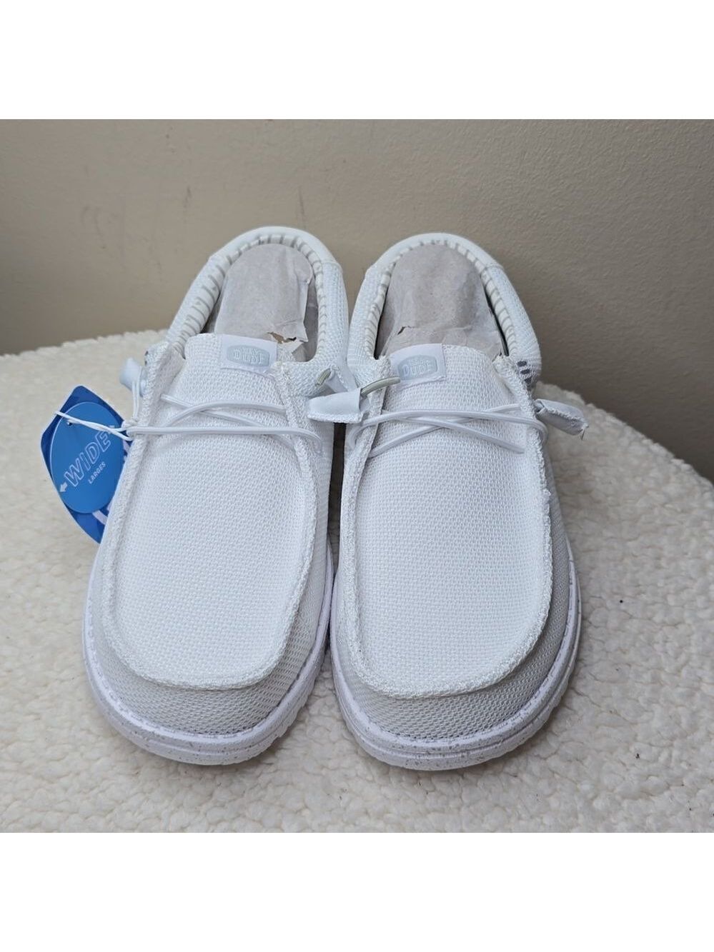 2731 NWT Hey Dude Wally Stretch Sox Wide Size 8EE White